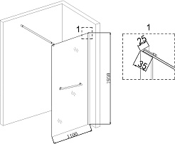 Niagara Душевая перегородка Nova 110 NG-681-11BLACK черная матовая – фотография-5