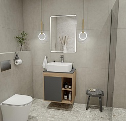 Teymi Тумба с раковиной Nura 60 дуб эврика/графит матовый T60529 раковина T50209 – фотография-2