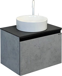 Comforty Тумба с раковиной Эдинбург 60 9111 подвесная бетон светлый – фотография-1