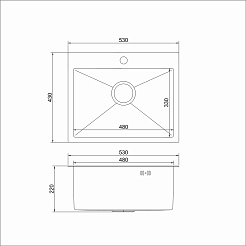 Mixline Мойка настольный монтаж 53/43 (3,0) выпуск 3 1/2 сатин – фотография-3