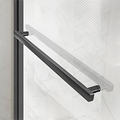 Vincea Душевой уголок Slim Soft 120x90 VSR-1SS9012CLGM профиль вороненая сталь стекло прозрачное – фотография-5