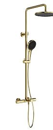 Sancos Душевая система Etna с термостатом брашированное золото PVD покрытие SC9008BG – фотография-1