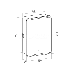Equil Зеркальный шкаф Soldi 55 R белый софт – фотография-9