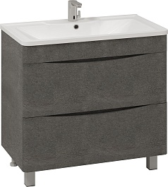 Водолей Тумба с раковиной Adel 100 серый камень – фотография-1