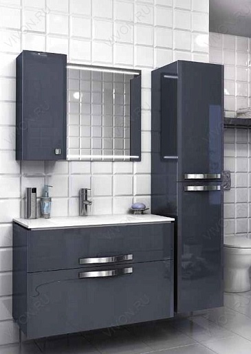  Мебель для ванной Nota 90 серая – картинка-3