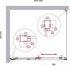 BelBagno Душевой уголок Luce 100/90 LUCE-AH-1-100/90-C-Cr профиль хром стекло прозрачное – фотография-6