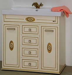 Misty Тумба для умывальника Roma 90 бежевая патина – фотография-1