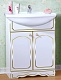 Бриклаер Мебель для ванной Лючия 70 белый глянец/золото, шкафчик – картинка-16
