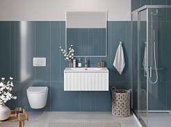 BelBagno Тумба с раковиной Uno 80 подвесная Bianco Opaco с раковиной BB-8099-3-80 – фотография-12