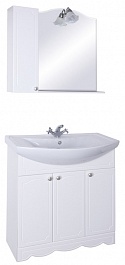 Бриклаер Мебель для ванной Лючия 80 белая, 1 шкафчик – фотография-1