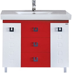 Misty Тумба с раковиной Эллада 100 красно-белая – фотография-1