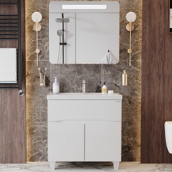 Onika Мебель для ванной Стрим 80.12 белая – фотография-1