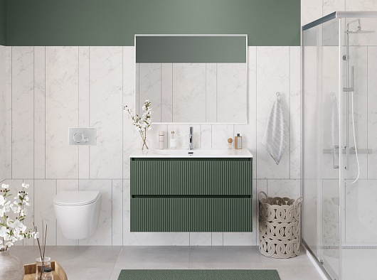 BelBagno Тумба с раковиной Uno 100 подвесная Еловый матовый с раковиной BB-8099-100 – картинка-11