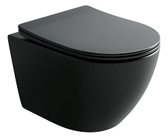 Ceramicanova Подвесной унитаз Uno Торнадо CN11001TMB чёрный матовый – фотография-1