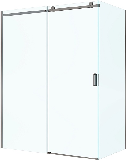 BelBagno Душевой уголок Soft Close-2 SOFT_CLOSE-2-AH-1-160/80-C-GM 160x80 профиль оружейная сталь стекло прозрачное – фото-1