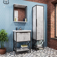 Mixline Мебель для ванной Бруклин 60 бетон – фотография-2