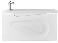 Водолей Тумба под раковину Арнелла Капля 100 белая с ящиком – фотография-1