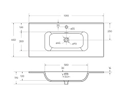 Cezares Тумба с раковиной Eco Cer-N 100 sapfiro CZR-8095-100 ручки сатиновое золото – фотография-5