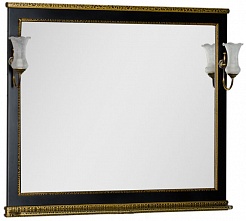 Aquanet Зеркало Валенса 110 черный краколет/золото (180295) – фотография-1