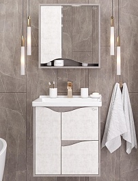 Onika Тумба под раковину Брендон 60.13 камень светлый/бетон крем – фотография-2