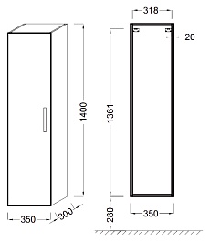 Jacob Delafon Пенал "Ola" серый антрацит – фотография-2