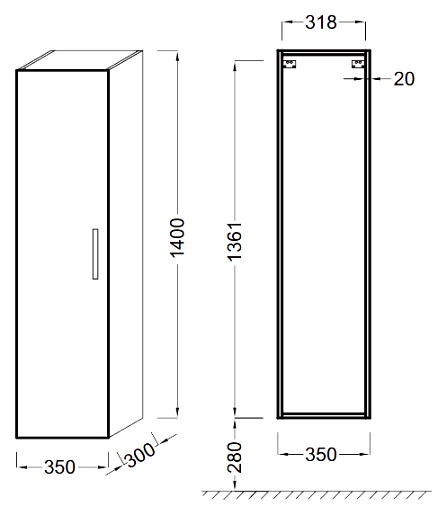 Jacob Delafon Пенал "Ola" серый антрацит – фотография-2