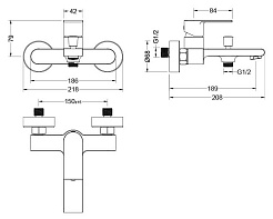 Aquatek Смеситель для ванны с душем Лира AQ1440MB матовый черный – фотография-4