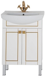 Aquanet Тумба с раковиной "Честер 60" белый/золото – фотография-2