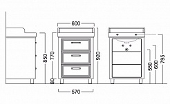 Kerama Marazzi Тумба под раковину Pompei 60, 3 ящика, черная – фотография-2