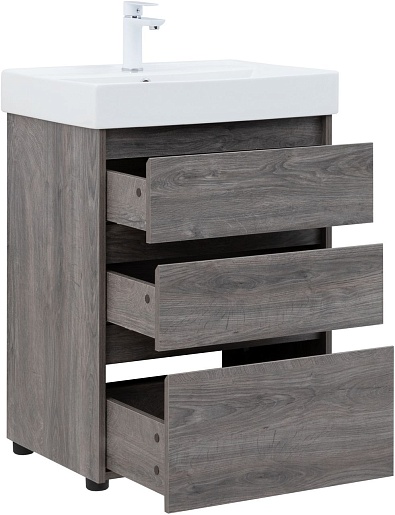 Aquanet Тумба с раковиной Nova Lite 60 дуб рошелье – картинка-5