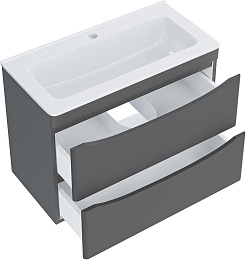 Vivon Тумба под раковину Ostin 70 подвесная серая матовая – фотография-7