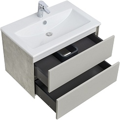 Акватон Мебель для ванной Сохо 75 подвесная слэйт/галька серая – фотография-6