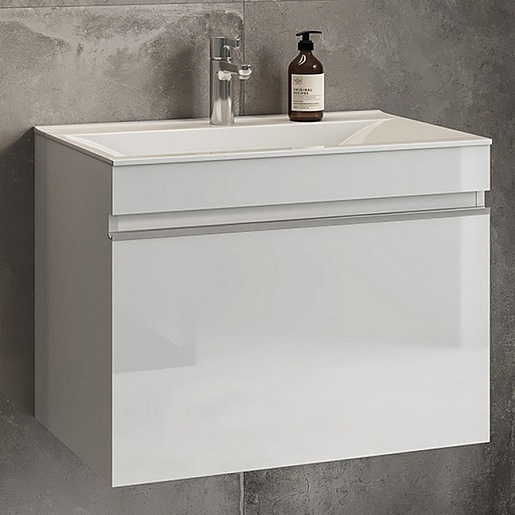 Velvex Тумба с раковиной Pulsus 700-0-1 подвесная белая – фотография-2