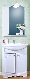Бриклаер Мебель для ванной Лючия 70 белая, шкафчик – фотография-1