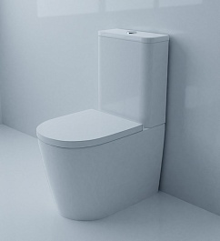 Azario Унитаз-компакт Luana AZ-8593 безободковый с бачком с сиденьем микролифт белый – фотография-2