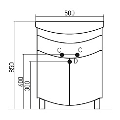 Mixline Тумба с раковиной Волна 50 – фотография-2