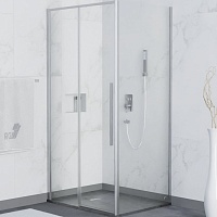 RGW Душевой уголок Stilvoll SV-42 (SV-12 + Z-050-2) 140x80 профиль хром стекло прозрачное