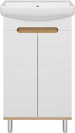 Misty Тумба с раковиной Сканди 50 белая/дуб крафт золотой/антрацит – фотография-3