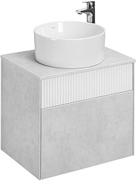 Акватон Тумба под раковину Марбл 60 подвесная слэйт/белая матовая – фотография-3