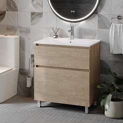 Teymi Тумба с раковиной Laina 75 дуб светлый – фотография-4