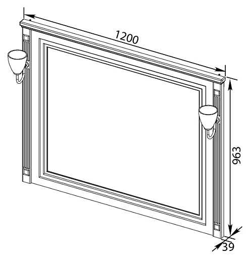 Aquanet Мебель для ванной Паола 120 черная/патина серебро (182132) – картинка-9