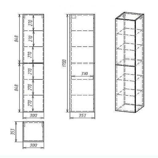 Alvaro Banos Пенал Alma 30 с зеркалом R – фотография-2