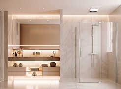 Vincea Душевой уголок Extenza 90/100x90 VSR-4EX901090CLBN профиль брашированный никель стекло прозрачное – фотография-3