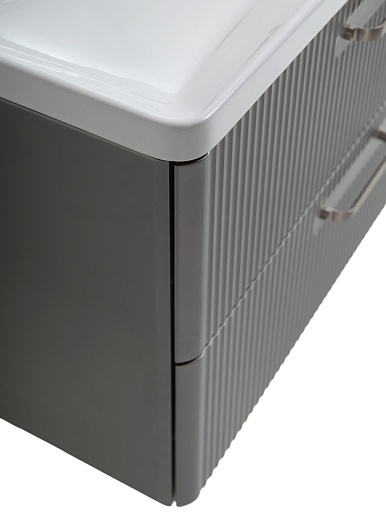 BelBagno Тумба с раковиной Due 80 подвесная Сатин ручки Матовый атласный никель – картинка-5