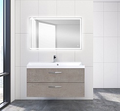 BelBagno Тумба с раковиной AURORA 1000 Cemento Pallido, ручки хром – фотография-2