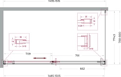 BelBagno Душевой уголок Soft Close-1 SOFT_CLOSE-1-AH-1-150/80-C-GM 150x80 профиль оружейная сталь стекло прозрачное – фотография-11