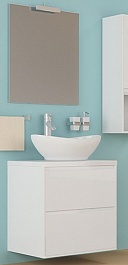 Mixline Мебель для ванной Аврора 60 белая со столешницей – фотография-1
