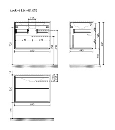 Sancos Тумба с раковиной Marmi 1.0 70 дуб галифакс натуральный раковина Element 71 CN7007 – фотография-5