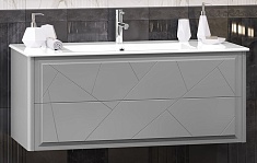 Opadiris Тумба под раковину Луиджи 120 подвесная серая матовая