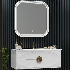 Opadiris Мебель для ванной Ибица 120 подвесная белая/золото – фотография-1